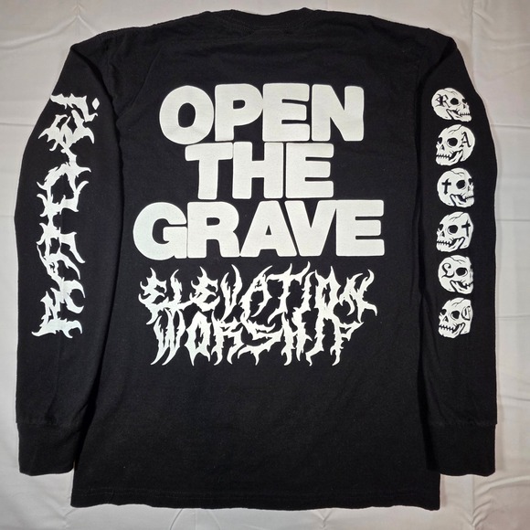 Elevation Worship Other - Elevation Worship Rattle Open The Grave Black Long Sleeve Graphic T-Shirt Mens M